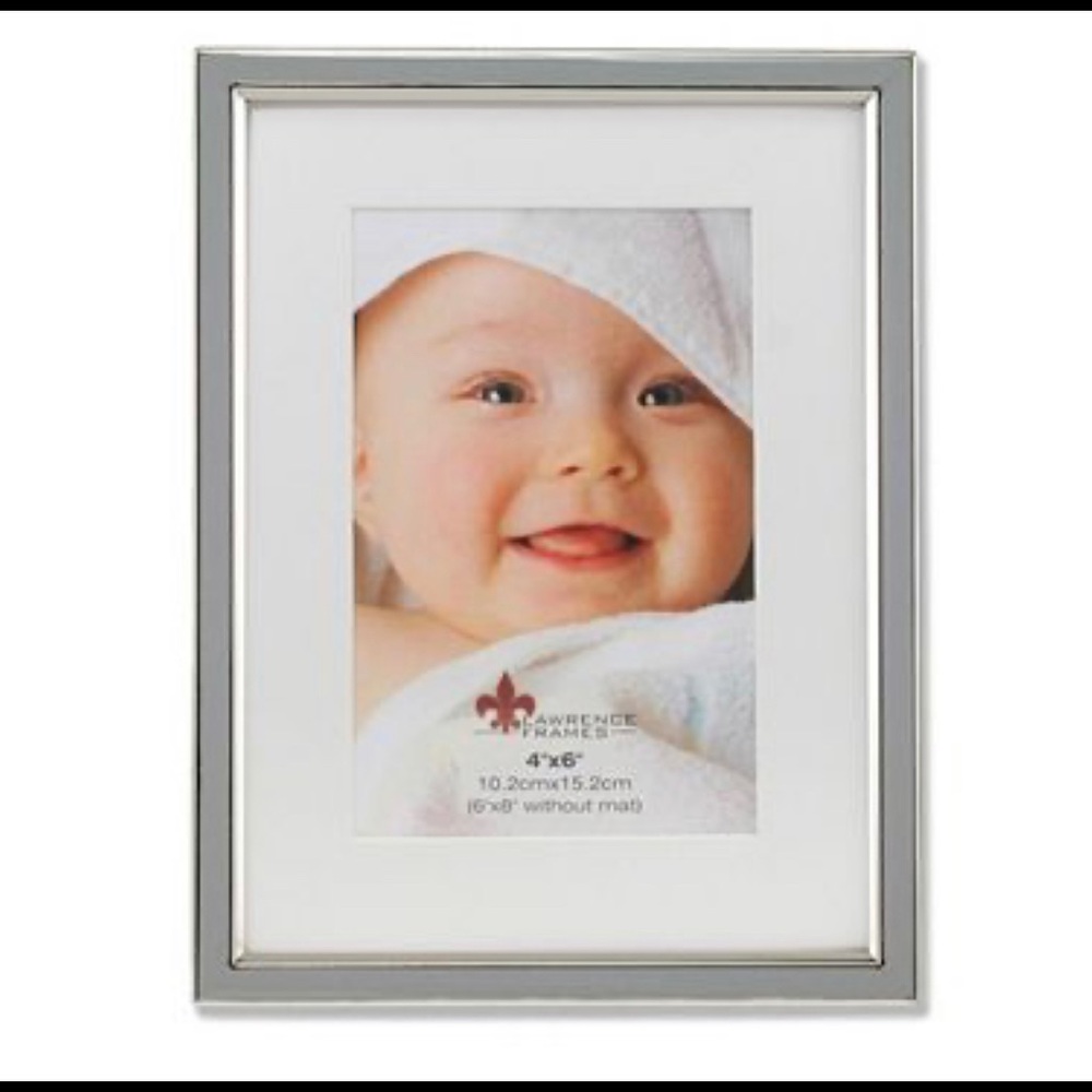 Lawrence Frames Gray Enamel & Silver Photo Frame